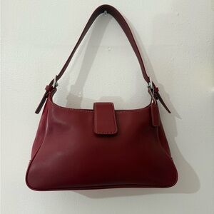 Vintage Coach Red Leather Shoulder Bag